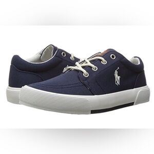 Polo Ralph Lauren Faxon II Navy Canvas Sneakers Boys Youth Size 5.5 New In Box!